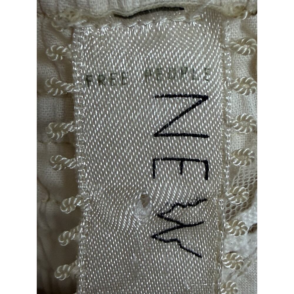 Free People New Romantics XS Embroidered Mini Dress Ivory Cotton Lined Pockets - Picture 13 of 16